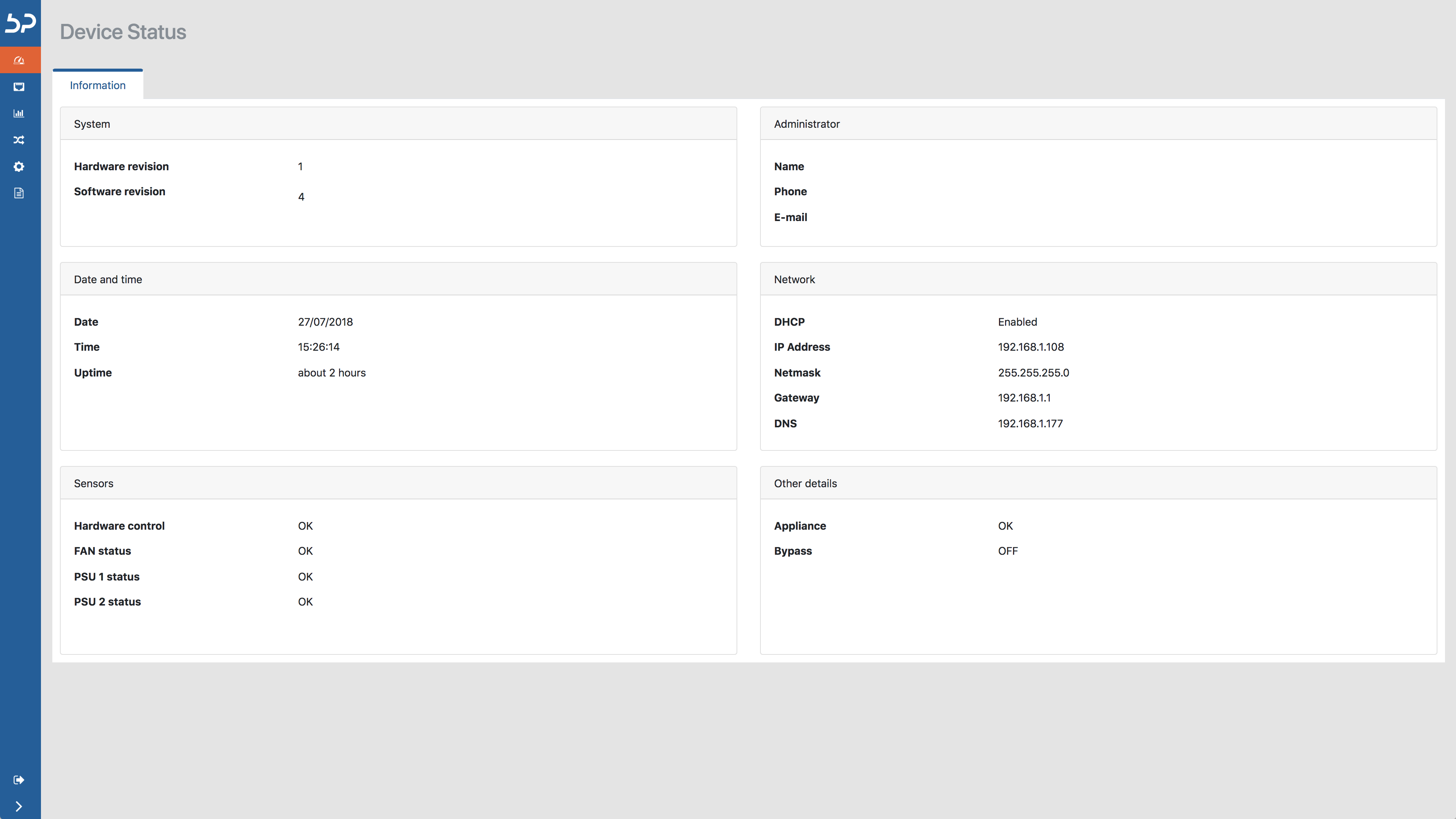 ProfiTap Device Status