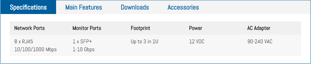 ProfiTap Booster In-Line Network Packet Broker Optimizer Specs