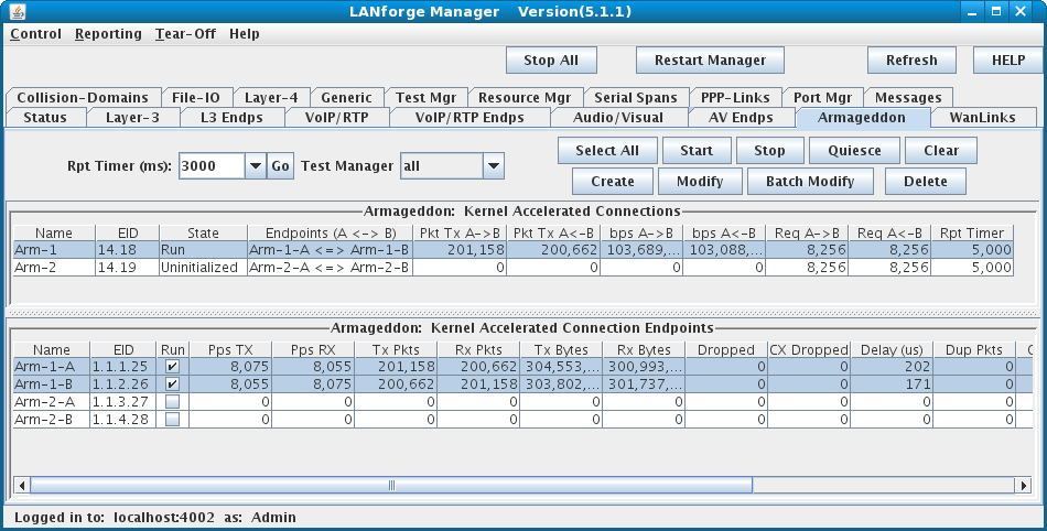 LANforge-GUI Armageddon Panel