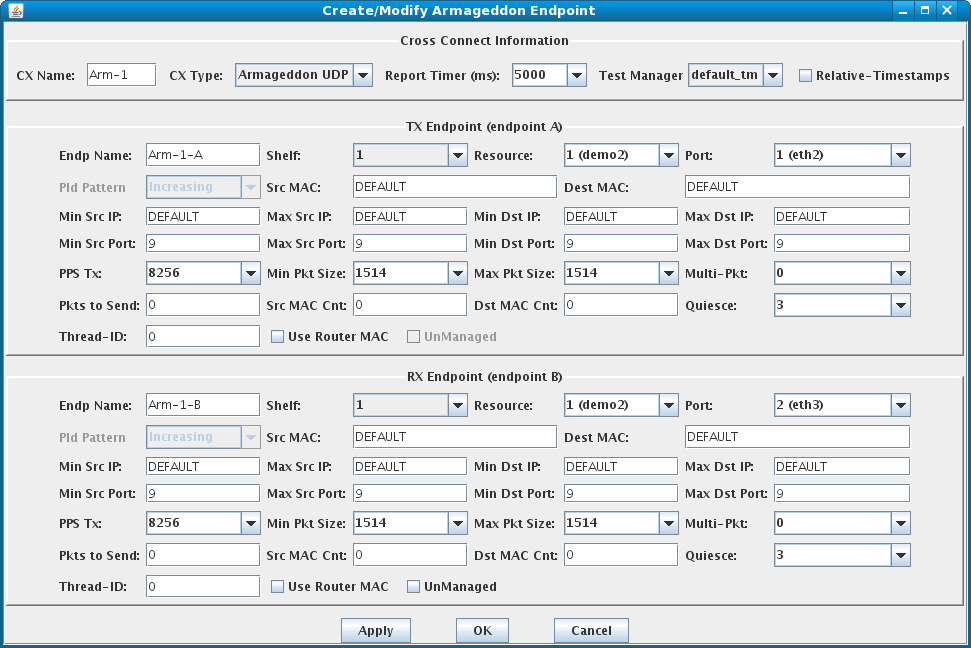 LANforge-GUI Armageddon Creation