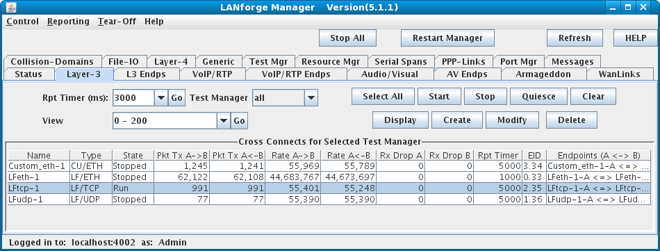 LANforge-GUI Cross Connect