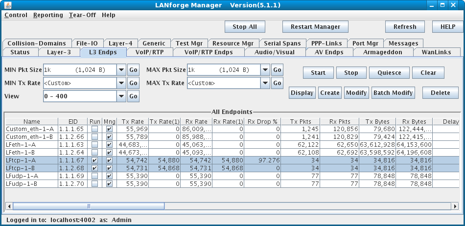 LANforge-GUI Endpoints