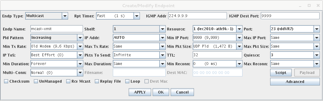 LANforge-GUI Endpoint: Create/Modify