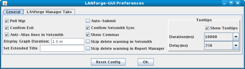 LANforge-GUI General Preferences Window