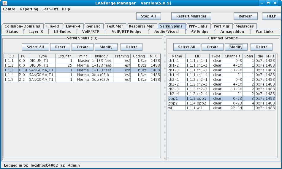 LANforge-GUI Serial Spans