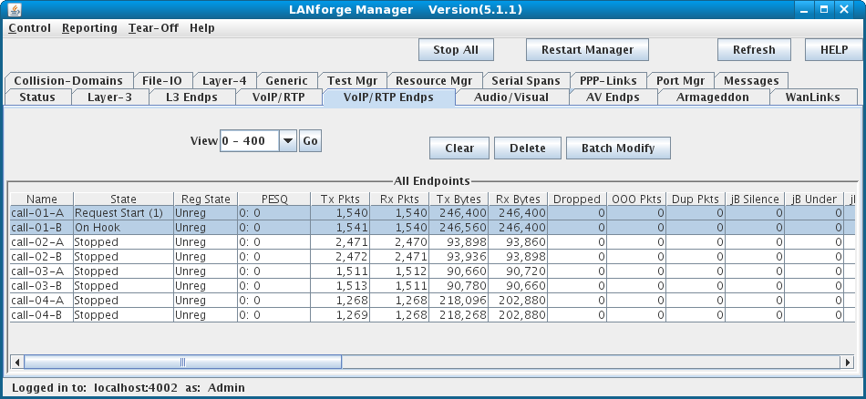 LANforge-GUI VOIP Endpoints