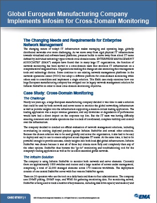 infosim- Global Manufacturing Company Implements Infosim for Cross-Domain Monitoring