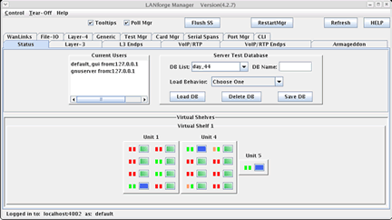 LANforge FIRE Traffic Generator Status Pane