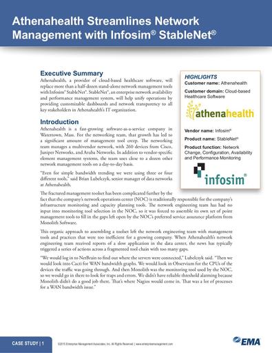 Infosim Athenahealth Case Study