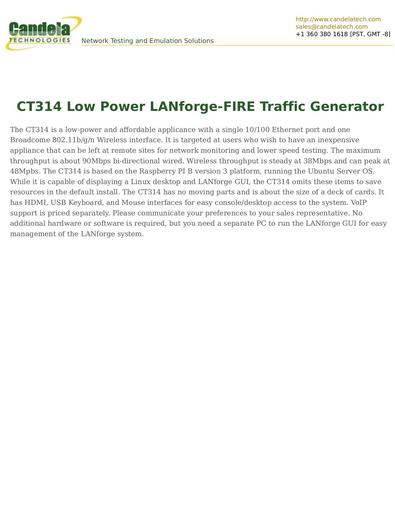 CT314 Low Power LANforge-FIRE Traffic Generator