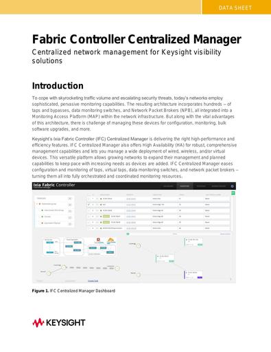 Keysight's Ixia Fabric Controller Centralized Manager