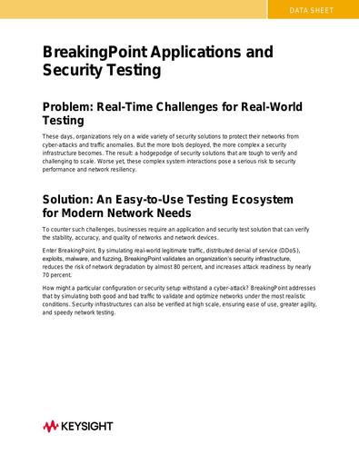 BreakingPoint Applications and Security Testing