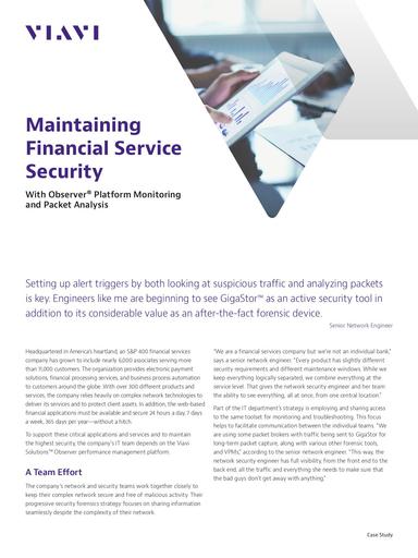 Maintaining Financial Service Security With Observer® Platform Monitoring and Packet Analysis