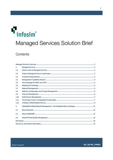 Infosim - Managed Services Using StableNet