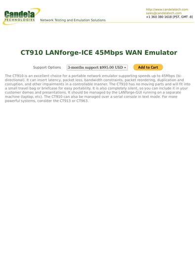 CT910 LANforge-ICE 45Mbps WAN Emulator