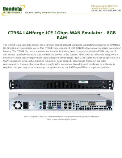 CT964 LANforge-ICE 1Gbps WAN Emulator - 8GB RAM