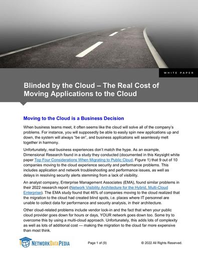 Blinded by Cloud - The Real Cost Moving Applications to the Cloud