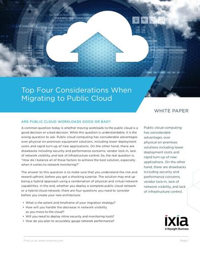 Top Four Considerations When Migrating to Public Cloud