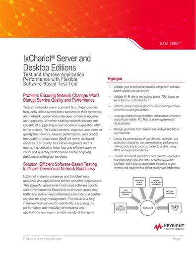 IxChariot Server and Desktop Editions