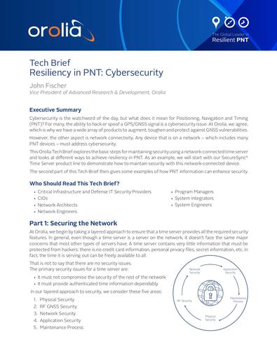 Orolia - Tech Brief Resiliency in PNT: Cybersecurity