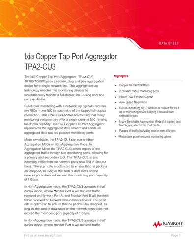 Copper Tap Port Aggregator TPA2-CU3