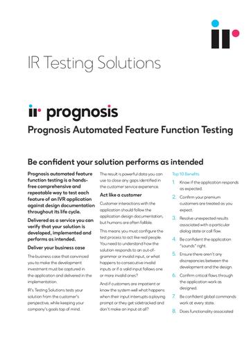 IR IVR Automated Feature Function Solutions