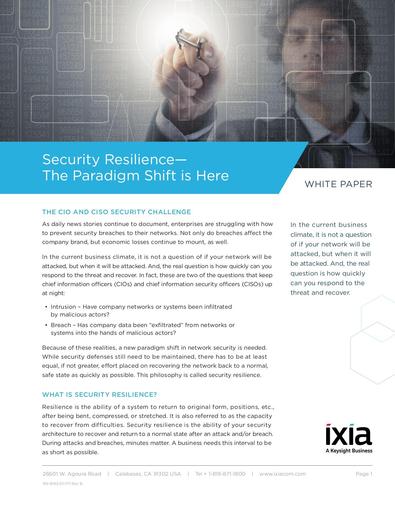 Security Resilience—The Paradigm Shift is Here