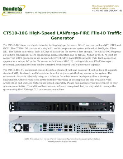 CT510-10G High-Speed LANforge-FIRE File-IO Traffic Generator