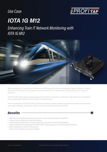 Enhancing Train IT Network Monitoring with IOTA 1G M12